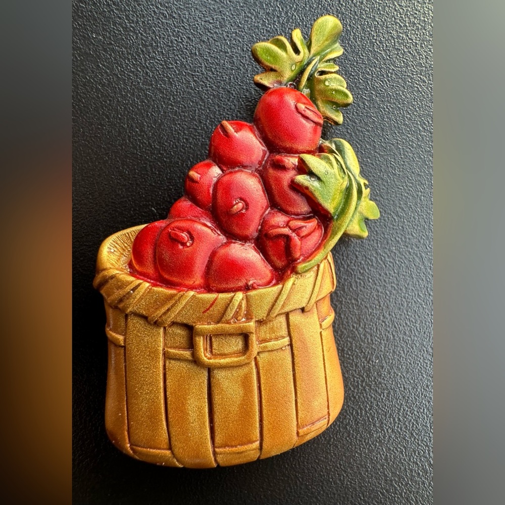Vintage Tona Apple Basket Brooch